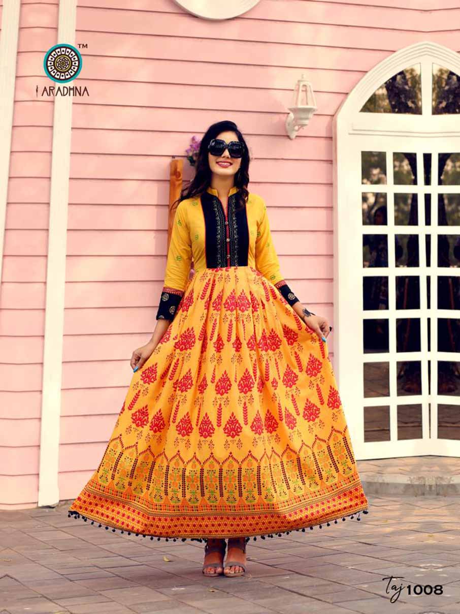 Taj Vol-2 Aradhna Printed Embroidery Kurti Manufacturer Taj Vol-2 Aradhna Printed Embroidery Kurti Manufacturer